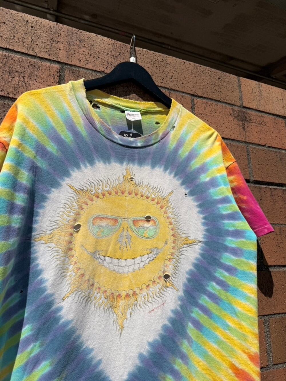 90s Jerry Jasper Sun and Moon Vintage Tie Dye Art Tee Shirt Hippie Grateful Dead